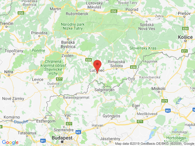 Google map: Čajkovského 8, Lučenec, SK